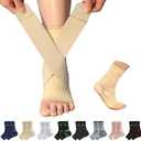 ABIRAM Ankle Brace for Women & Men, Ankle Compression Sleeve, Foot Sleeve with Wrap, Ankle Support, Foot Support for Sprained Foot & Arch, Plantar Fasciitis Relief Socks, Achilles Tendonitis, M