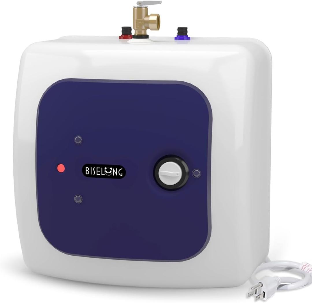 110V-120V 1500W Small Electric Under Sink Tank 8 Gallon Hot Water Heater Storage,Food Trucks Instant RV TR Trailer Kitchen Compact,Wall or Floor Mounted, Easy to Install,30L