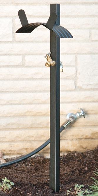 Panacea Basic Hose Stand with Brass Spigot, Black 