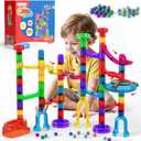 MaxTronic Marble Run Kit for Kids,Upgrade Marble Maze Kit 16mm Marbles 109pcs Building Blocks STEM Learning Toys Christmas Birthday Gift for Kids Aged 3-12