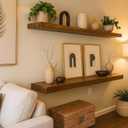 BBE Walnut 30 inch Floating Shelves for Wall Natural Solid Wood