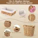 Wicker Storage Basket - 3.5 Gallon Waterproof Trash Can for Bathroom, Bedroom, Office (Beige2)