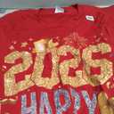 Happy New Year Party 2026 Ballon Family Matching Men Women T-Shirt, Red, size 2XL