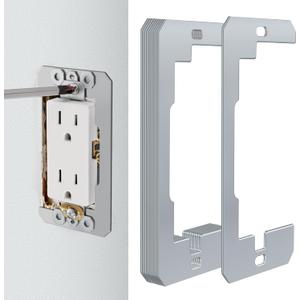 FlyGeneral 20 Pack Wall Plate Spacers, Metal Outlet Leveling Plates, Receptacle Shim Kit for Electrical Outlet Boxes and Wall Switch Alignment