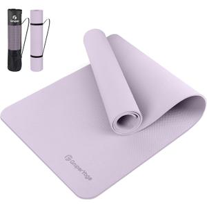 Gruper Yoga Mat Non Slip, 72"L x 24"W x 0.24"/0.32"TH, Anti-Tear Exercise Mat with Carrying Strap and Bag, Pro TPE Yoga Mats for Women, Workout Mats for Home, Pilates and Floor Exercises