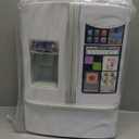 Refrigerator Toy Fridge with Ice Dispenser, Kids Pretend Play Kitchen Accessories with Toy Food Drink Bottles Milk Cans, Play Kitchen Appliances Set for Girls Age 3+, White