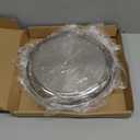 Lounsweer 8 Packs Round Silver Mirror Decorative Tray 10 Inch Diameter Stainless Steel Metal Serving Tray Dinner Plate Round Stainless Trays Mirrored Finish Circular Bar Platter for Vanity Kitchen