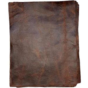 Distressed Cowhide Pull Up Leather: 8.5'' x 11'' Pre Cut Pieces (Bourbon, 1 Piece) (Single)