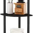 Furinno TURN-N-TUBE Corner Shelf, 5-Tier Corner Bookshelf, Open Storage Shelves, for Organization and Storage, Living Room, Home Office, Garage, Bedroom, Espresso (1-Pack)