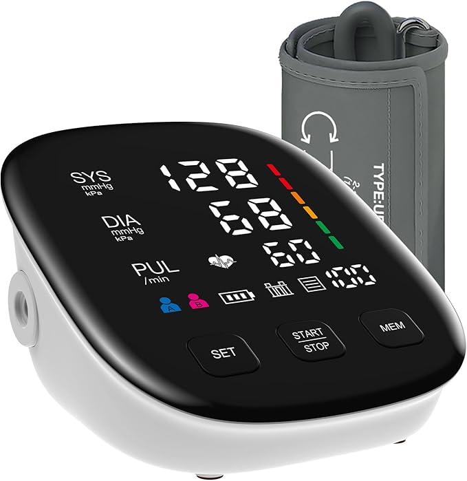 Blood Pressure Monitor, Automatic Upper Arm Blood Pressure Monitors for Home Use with Digital LED Display, Adjustable Blood Pressure Cuff 917'' with 2×199 Sets Memory (White)