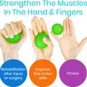 Vive Squeeze Balls for Hand Therapy, Exercise, Arthritis (w/ Rehab Video App) - Grip Strengthener Occupational Equipment for Finger, Wrist, Carpal Tunnel, Pain Relief, Stress - Resistance Strength Squeezing Egg Trainer (Blue)