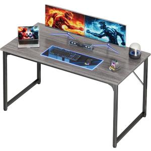 PRAISUN 48 X 24 Inch Computer Desk with Deeper Desktop, Gaming Office Writing Work Desk for Home Office, Study, Bedroom, Work from Home, Metal Frame, Grey