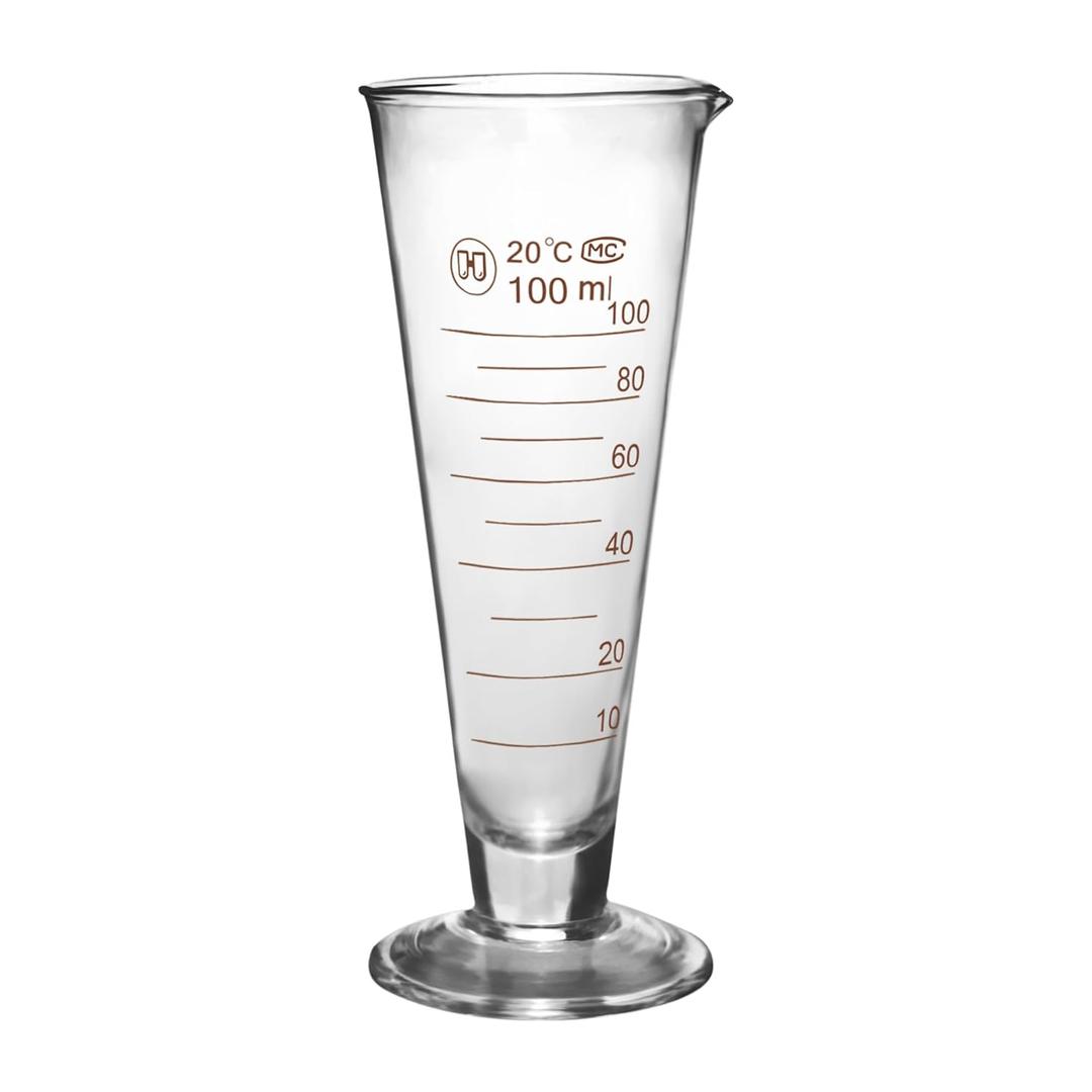 Professional Lab Graduated Measuring Cup with Spout 100ml Wide Mouth Glass Conical Beaker Thickened Borosilicate Beaker Heat Resistant (100ml) Transparent