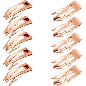 Chinco Double Grip Hair Clips Metal Snap Clips Women Barrettes for Hair Making, Salon Supplies (Rose Gold, 2 Inch) (23 Count (Pack of 1))