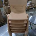 Flash Furniture Adjustable Classroom Activity Table with 6 Stackable Chairs, Rectangular Plastic Activity Table for Kids, 24" W x 48" L, Natural