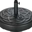 FLAME&SHADE Patio Umbrella Base Stand - 112 lbs 22" Fillable Outdoor Umbrella Base, Water Filled Heavy Duty Base for Table Market Umbrella Holder, Garden, Backyard, Pool, Beach(Black)