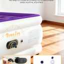 Queen Air Mattress with Built in Pump, Inflatable Mattress for Home, Blow up Air Bed 3 Min Quick Inflation and Deflation, Thin Velvet Top, 18'' Queen Size Purple