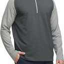 M MAELREG Quarter Zip Pullover Men Moisture Wicking Micro Fleece Performance Raglan Collarless Golf Sweatshirts for Men, M