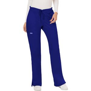 Cherokee Women Scrubs Pant Workwear Revolution Mid Rise Moderate Flare Drawstring WW120, Small Tall