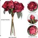 2 Bouquets Red Peonies Silk Flowers 14Heads Faux Peony Flowers Red Fake Peonies Flowers Artificial for Decorations for Wedding Bouquets Bridal Shower Decorations Home Office Party Decor