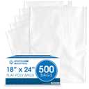 Spartan Industrial - 18 X 24 (500 Count) 1.1 Mil Flat Open End Clear Plastic Poly Bags - for Proofing Bread Dough, Packaging Clothes, Shirts (Thin & Lightweight - Bags DO NOT Have Seal)