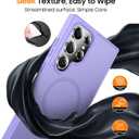Designed for Magnetic Samsung Galaxy S24 Ultra Case,[Compatible with MagSafe] [Military Grade Drop Protection] Slim Translucent Matte Shockproof with Anti-Fingerprint Phone Case-Light Purple