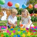 NAWITDA 36 Pack Easter Eggs Fillers with Mini Bunny Plush, Easter Eggs Filled with Toys Inside for Kids, Mini Stuffed Bunny Animals, Easter Basket Stuffers Easter Hunts Party Favors