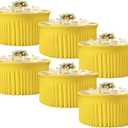 6 Pack Yellow Round Tablecloth, Fitted Table Cloths for 6 foot Round Tables, Washable 132 Inch Table Skirt for Wedding Birthday Photography Themed Parties Banquet Holidays Yellow Party Decorations