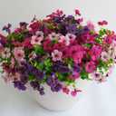 trytuny Artificial Flowers for Outdoor, UV Resistant Fake Silk Flowers, Realistic Faux Plants for Outside Indoor Porch Patio Window Box Planter Home Decor (14, Purple Rosy Pink)