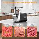 Electric Meat Grinder, Fruits & Tomato Sauce Maker with Strainer, Sausage Stuffer with Sausage Tube, 2 Blades, 3 Plates, Kubbe Kit, 2800W Max, Meat Mincer Heavy Duty for Home Kitchen