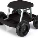 Gardening Stool - Rolling Garden Seat with Wheels and Storage Tool Tray - Garden Cart Scooter - Yard Tools by Pure Garden (Black)