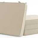 Outdoor Chair Cushions Set of 4: Waterproof & Fade Resistant Seat Cushion for Patio Furniture - 18.5 x 16 x 2 Inch Chair Pads with Ties and Hidden Zipper - Patio Chair Cushion Replacement, Beige