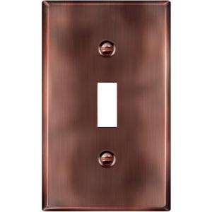 ENERLITES Toggle Light Switch Metal Wall Plate, Stainless Steel Switch Cover, Corrosion Resistant, Standard Size 1-Gang 4.50" x 2.76",Stainless Steel 201, 7711-AC, Antique Copper