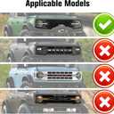 3-PCS LED Grill Lights for Ford Bronco 2021 2022 2023 2024 2/4-Door OEM Grille Lamps Kit Bronco Accessories Fit Badlands Wildtrak & Everglades (Smoked Black)