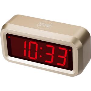 Alarm Clock for Bedrooms, LED Digital Clock Battery Operated Small Wall Clock with 3 Level Brightness Adjustable,Snooze,12/24Hr,1.2" Digital Display for Desk, Bebside,Table, Travel (Golden)