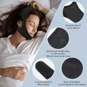 Anti Snoring Devices - Chin Strap for Sleeping - Simple and Effective Stop Anti Snoring Chin Strap - Adjustable Airflow Jaw Strap - Snoring Solution for Women and Men - Black