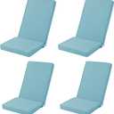 Adirondack Chair Cushions Set of 4 - Removable Covers, Water-Repellent & Fade-Resistant Faux Linen, Securing Straps, Non-Slip Bottom, Fit for Most Outdoor Adirondack & Rocking Chairs - Teal