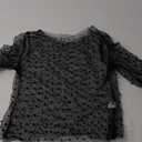 Womens Mesh Sheer Top Lace Long Sleeve Layering Top Crewneck Sexy See Through Long Sleeve Blouse (Small)
