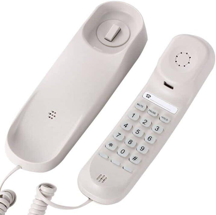 Sangyn Landline Phone for Home Mini Corded Telephone with Lighted Keypad Wall Mounted Desk Phone No AC Power Required for Kitchen House Office
