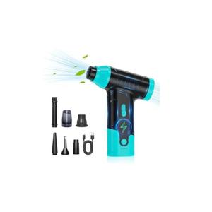 Compressed Air Duster Keyboard Cleaner - Electric Air Blower Cleaning Kit 150,000 RPM Mini Blower Spray to Dust Off Car, PC, Keyboard, Vacuum (Green)
