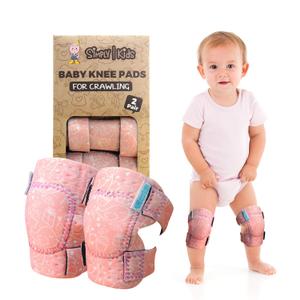 Simply Kids Baby Crawling Knee Pads (2 Pairs), Rodilleras para Bebe - Comfortable Knee Protector for Toddler, Infant, Girl, Boy, Crawler (Pink)