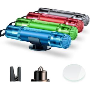 Emergency Car Window Breaker, Car Spring Loaded Window Punch, Essential Window Punching Seatbelt Cutter for Driving a Car (4, SGPCQ-Black+Blue+Green+Red)