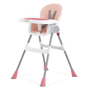 Dream On Me Portable 2-in-1 Tabletalk High Chair in Pink, Three Adjustable Height Settings, Lightweight Portable High Chair, Easy To Clean and Removable Tray