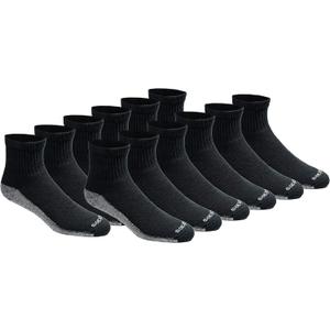Dickies Men's Dri-tech Moisture Control Quarter Socks,  (12 Pairs) (Large)