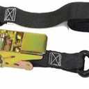 Keeper - 1 x 10' High Tension Ratchet Tie-Down with Vinyl Coated S-Hooks, 4 Pack - 300 lbs. Working Load Limit and 900 lbs. Break Strength