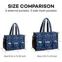HoogaLife Nurse Bag for Work - Waterproof, Lightweight, Large Portable Bag with 14 Internal Pockets