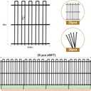 25 Panels No Dig Animal Barrier Fence, 32in(H) x 49ft(L) Garden Edging Border Fencing, Rustproof Metal Stakes Decorative Garden Fence, Dog Digging Defense Fencing Barrier for Outdoor, Yard, Patio