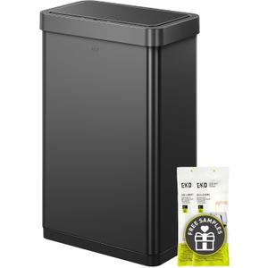 EKO Mirage X 80 Liter / 21.1 Gallons Motion Sensor Trash Can, Automatic Large Kitchen Trash Can Touchless, Stainless Steel, Matte Black