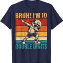 10 Years Old Birthday Bruh I'm Double Digits 10th Birthday T-Shirt, M, Blue
