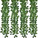 Kalolary 12 Pack Artificial Ivy Garlands, 88FT Scindapsus Leaf Fake Vines Plants Greenery Hanging Plants Vine Fake Plants for Wedding Bedroom Background Arch Wall Jungle Table Office